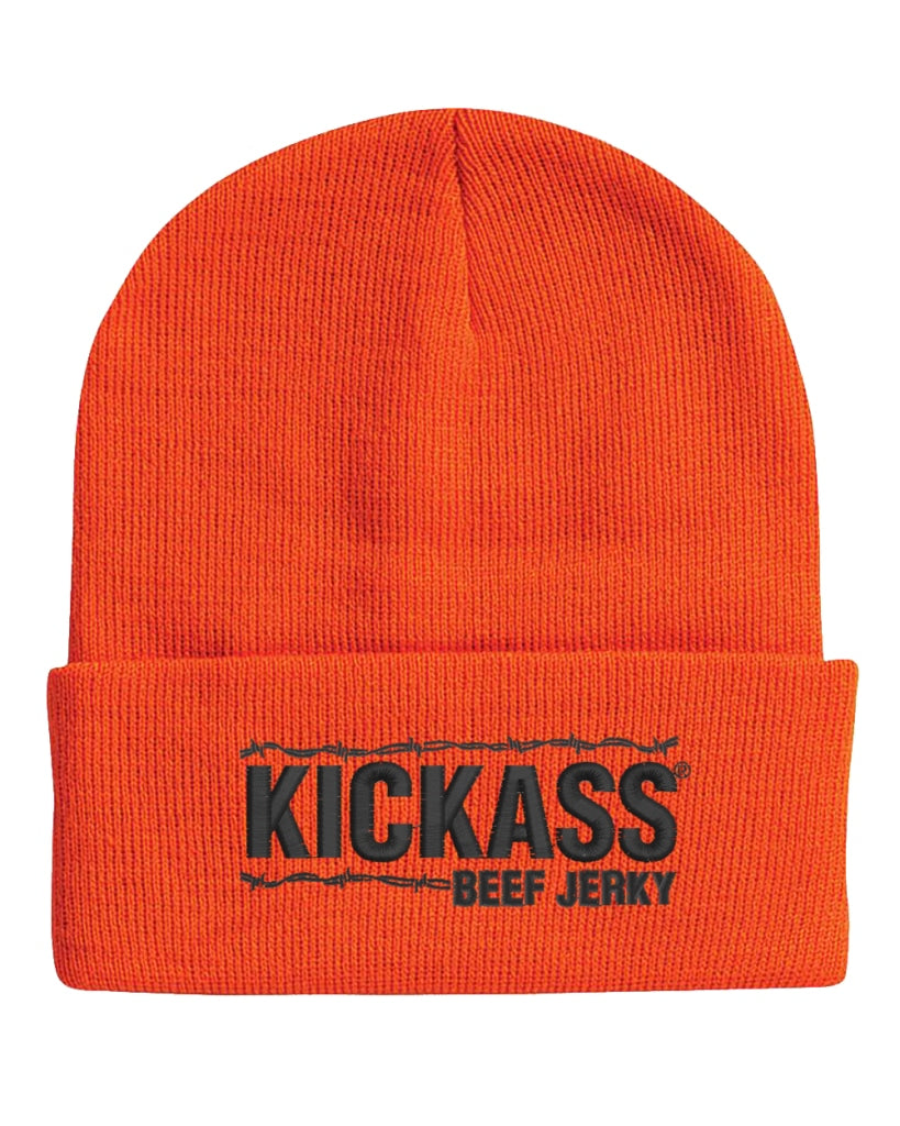 Kickass Embroidered Beanies Orange Apparel
