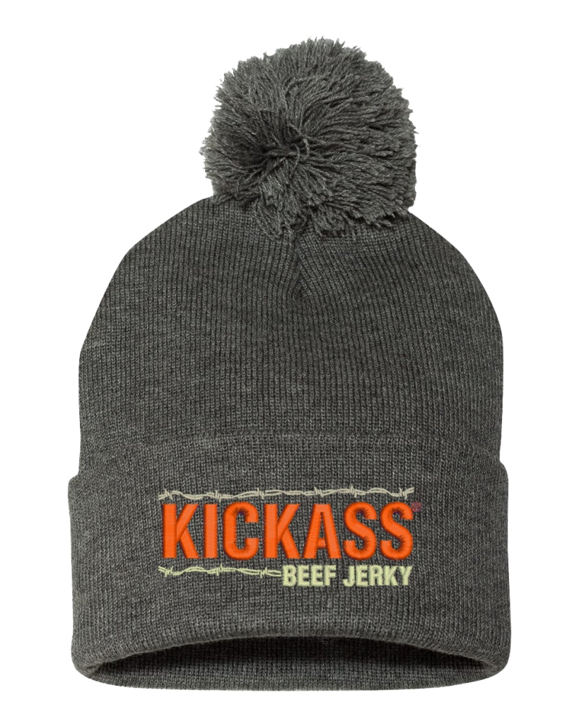 Kickass Embroidered Stocking Hats Gray Apparel