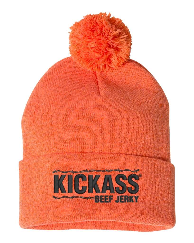 Kickass Embroidered Stocking Hats Orange Apparel