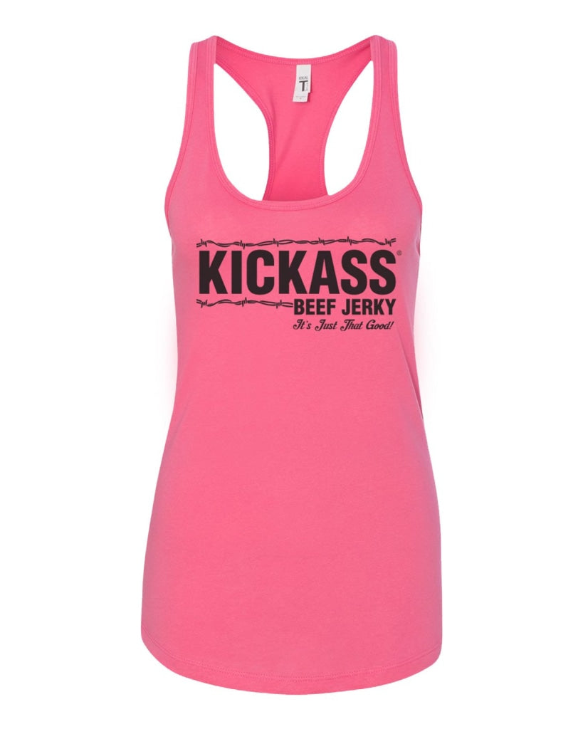 Kickass Ladies Racerback Tank - Hot Pink