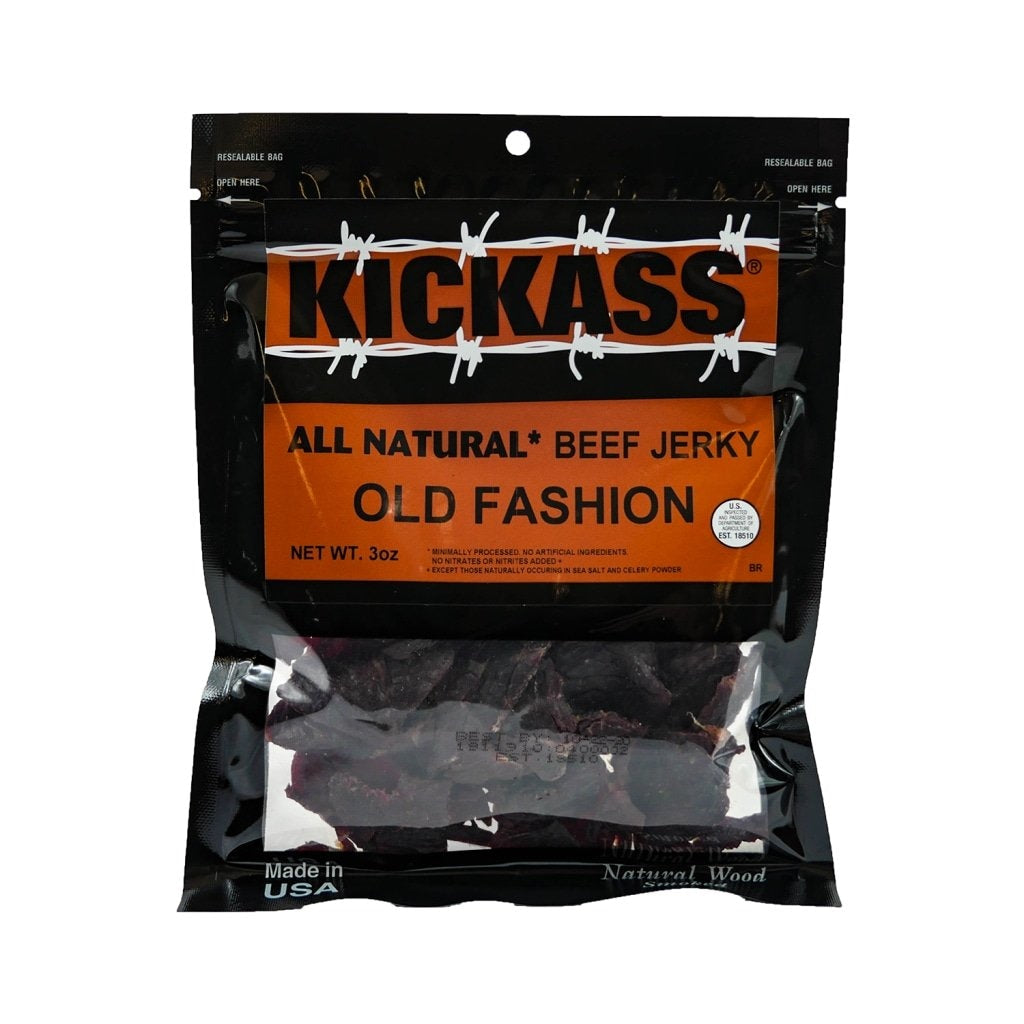 Kickass All Natural Old Fashioned Jerky 3Oz (4 Bags)