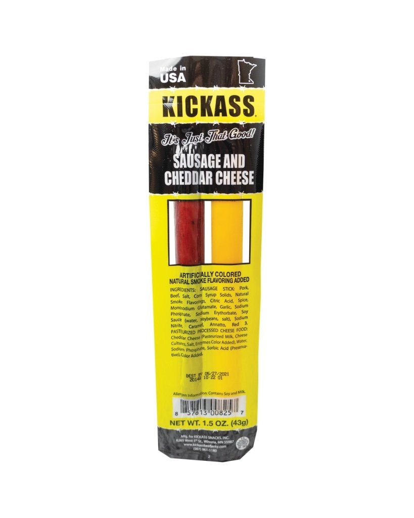 Kickass Sausage And Cheddar Snack Sticks - 21Ct