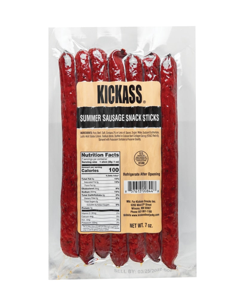 **new** Kickass Summer Sausage Snack Sticks 7Oz (4 Packs)