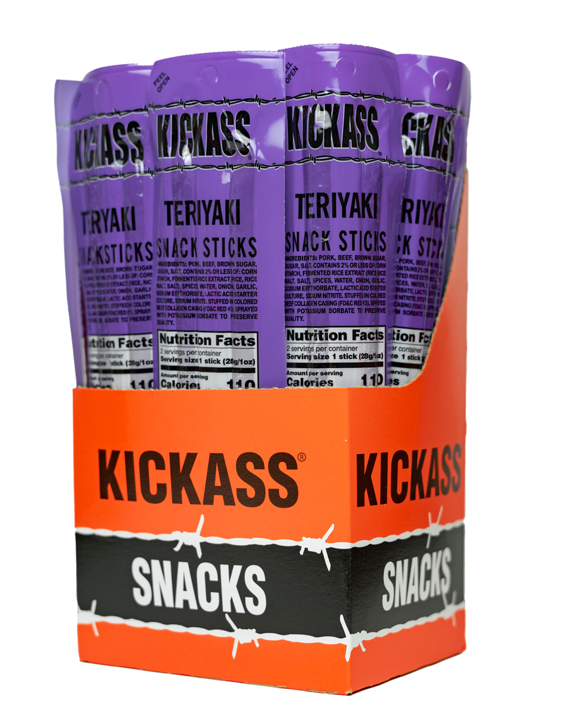 3017WS - Kickass Teriyaki Twin Pack Snack Sticks 16CT Caddy..